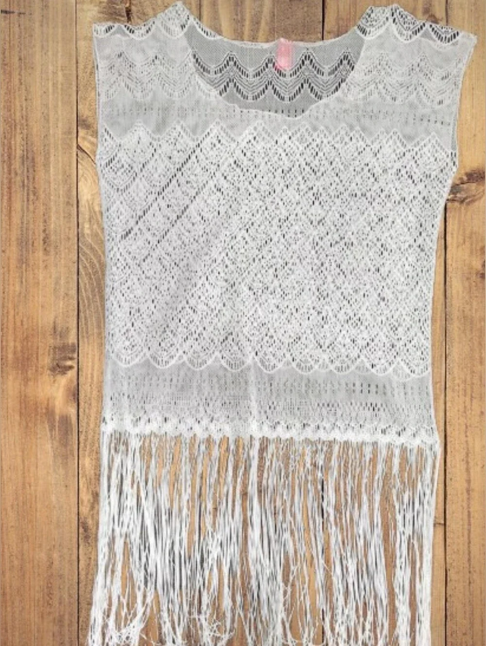 BONGO Lace Beach Cover-Up with Fringe *Size* M - Picture 5 of 12